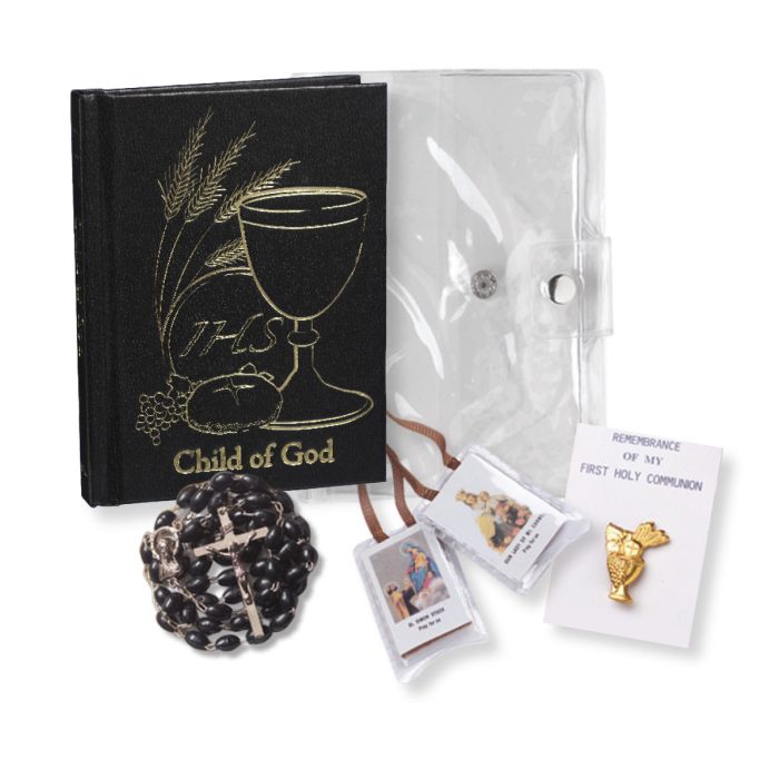 5pc Child of God Communion Boys Set in a Clear Pouch. Everything in English