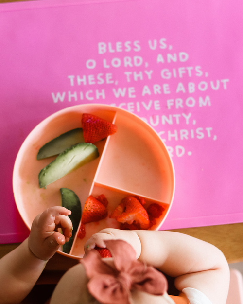 Meal Blessing Silicone Placemat: Cornflower Blue