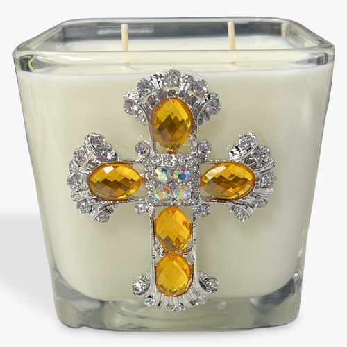 Frankincense Topaz Cross Candle
