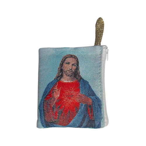 Sacred Heart of Jesus Rosary Pouch 3″ x 4″