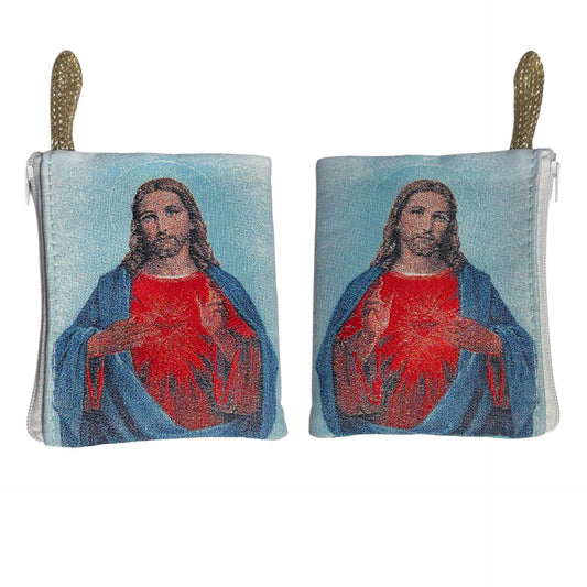 Sacred Heart of Jesus Rosary Pouch 3″ x 4″