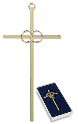 Brass Wedding Cross 8"