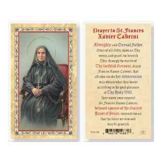 St Frances Cabrini Laminated Holy Card