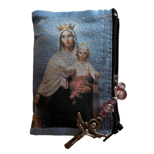 Lady of Mt. Carmel w/ Baby Jesus Rosary Pouch 4" x 6”