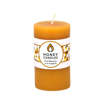Natural Beeswax Small Pillar Candles - 3.25" X 2"