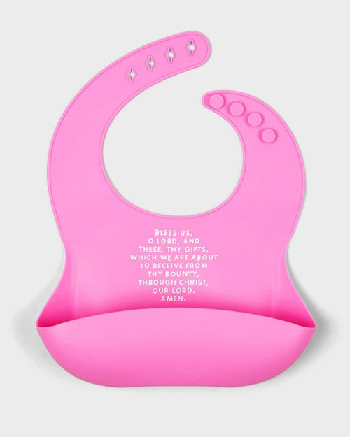 Meal Blessing Silicone Bib: Powder Blue