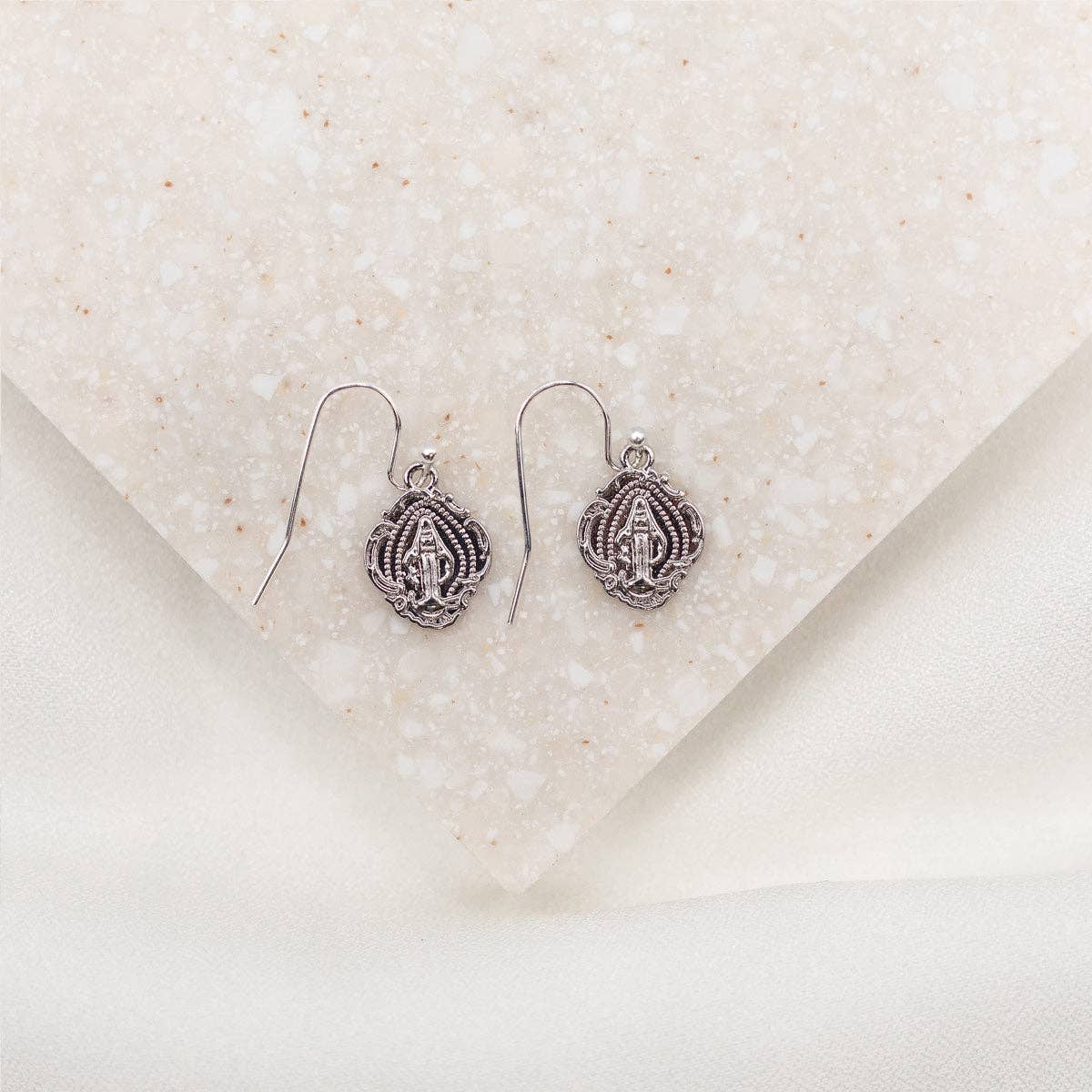 Miraculous Mary Earrings: Gold