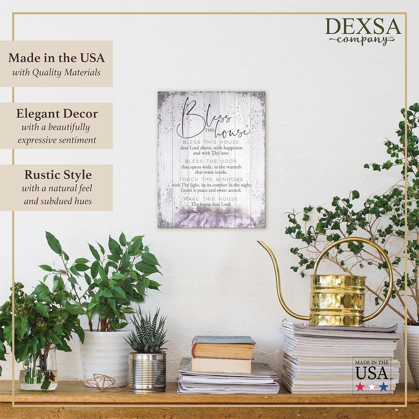 Bless This House Wood Plaque 15" - Unique Catholic Gifts