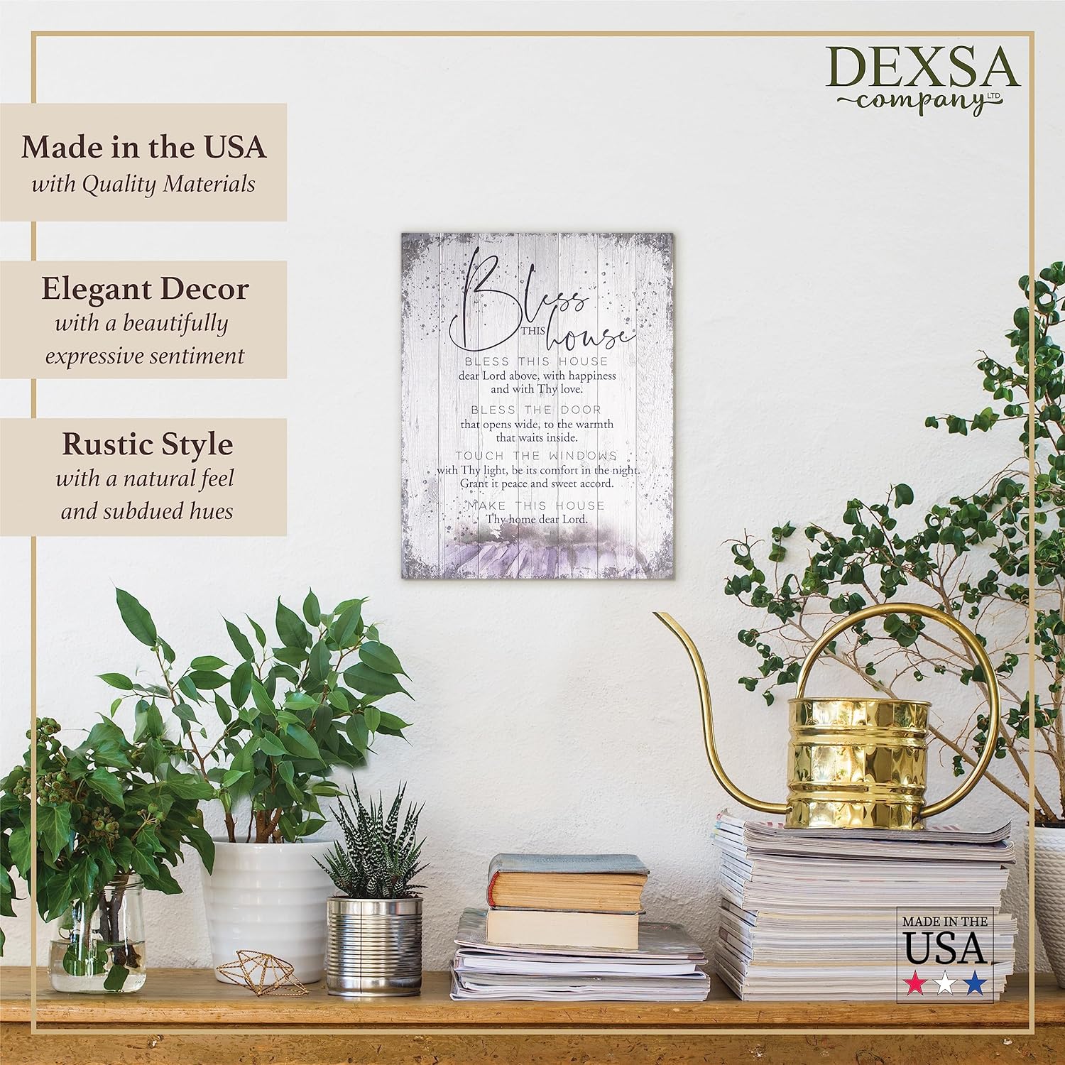 Bless This House Wood Plaque 15" - Unique Catholic Gifts