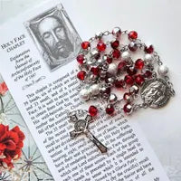 3rd Class Relic Holy Face Rosary Chaplet Red and Silver