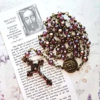 3rd Class Relic Holy Face Rosary Chaplet Purple and Bronze