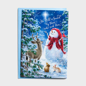 Snowman Gazer and Friends 18 Christmas Boxed Card, KJV - Unique Catholic Gifts