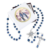 Blue Wood Bead Rosary with Wood Crucifix 6MM - Unique Catholic Gifts