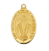 Gold Miraculous Medal 1" - Unique Catholic Gifts