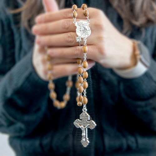 Saint Michael Olive Wood Rosary