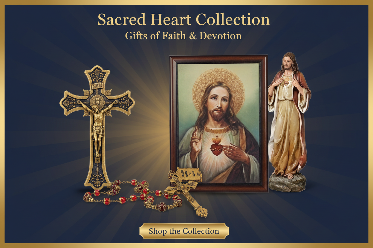 Sacred Heart Collection Banner - Navy Gold