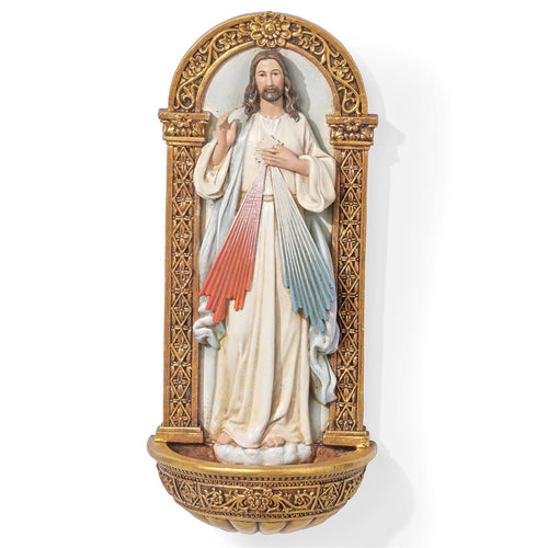 Divine Mercy Holy Water Font 7 1/4"