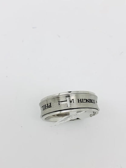 4 Cross Spinner Silver PHIL:4:13 - Unique Catholic Gifts