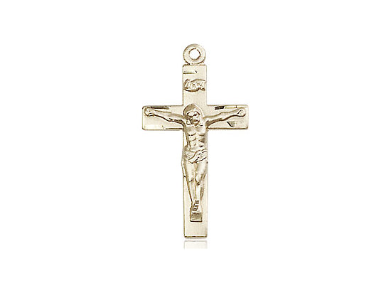 14kt Gold Filled Crucifix Pendant on a 18 inch Gold Filled Light Curb Chain - Unique Catholic Gifts