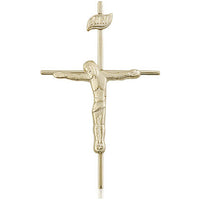 12kt Gold Filled Crucifix Pendant on a 24 inch Gold Plate Heavy Curb Chain - Unique Catholic Gifts