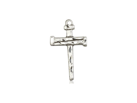 Sterling Silver Nail Cross Pendant on a 18 inch Sterling Silver Light Curb Chain - Unique Catholic Gifts