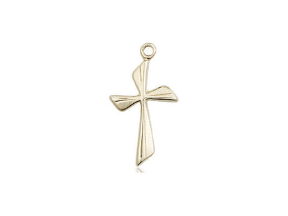 14kt Gold Filled Cross Pendant on a 18 inch Gold Filled Light Curb Chain - Unique Catholic Gifts