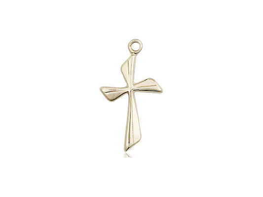 14kt Gold Filled Cross Pendant on a 18 inch Gold Filled Light Curb Chain - Unique Catholic Gifts