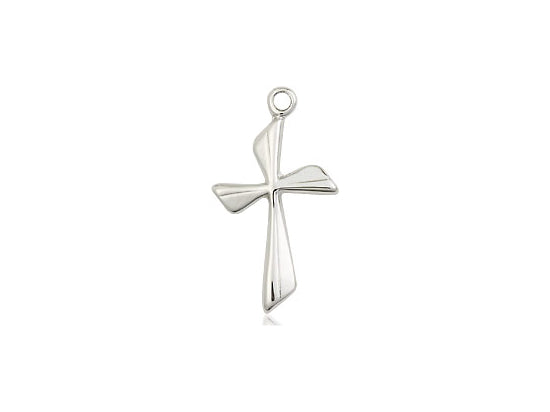 Sterling Silver Cross Pendant on a 18 inch Sterling Silver Light Curb Chain - Unique Catholic Gifts