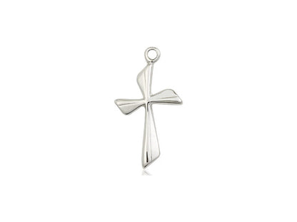 Sterling Silver Cross Pendant on a 18 inch Sterling Silver Light Curb Chain - Unique Catholic Gifts
