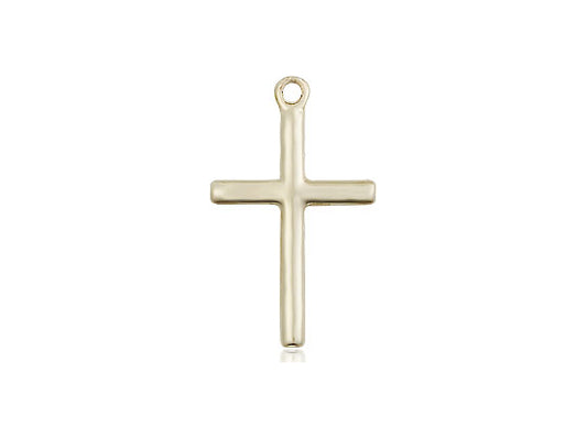 14kt Gold Filled Cross Pendant on a 18 inch Gold Filled Light Curb Chain - Unique Catholic Gifts