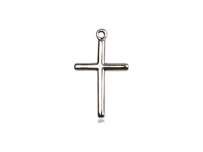 Sterling Silver Cross Pendant on a 18 inch Sterling Silver Light Curb Chain - Unique Catholic Gifts