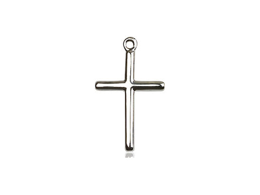 Sterling Silver Cross Pendant on a 18 inch Sterling Silver Light Curb Chain - Unique Catholic Gifts