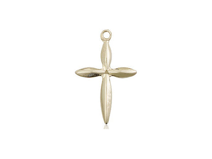 14kt Gold Filled Cross Pendant on a 18 inch Gold Filled Light Curb Chain - Unique Catholic Gifts