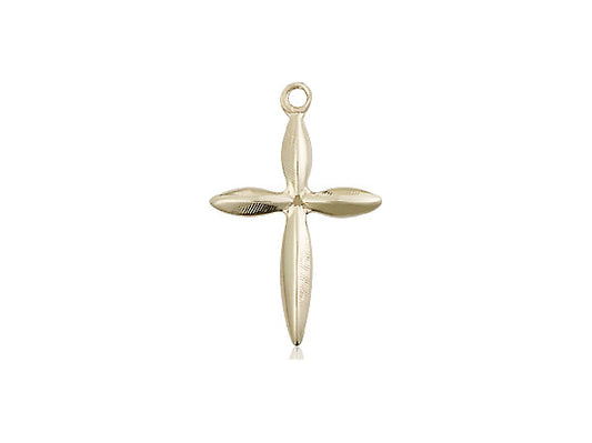 14kt Gold Filled Cross Pendant on a 18 inch Gold Filled Light Curb Chain - Unique Catholic Gifts