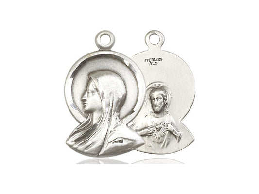 Sterling Silver Madonna Pendant on a 18 inch Sterling Silver Light Curb Chain - Unique Catholic Gifts