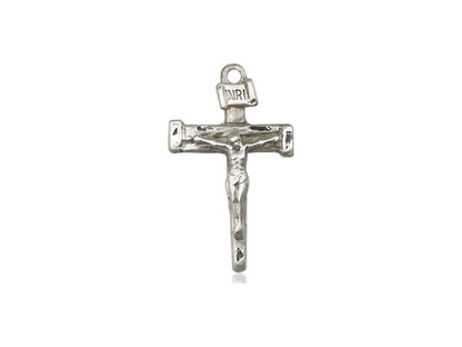 Sterling Silver Nail Crucifix Pendant on a 18 inch Sterling Silver Light Curb Chain - Unique Catholic Gifts