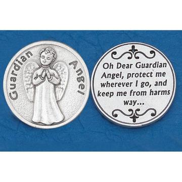 Guardian Angel Italian Pocket Token Coin - Unique Catholic Gifts
