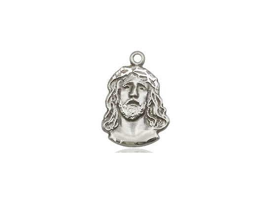 Sterling Silver Ecce Homo Pendant on a 18 inch Sterling Silver Light Curb Chain - Unique Catholic Gifts