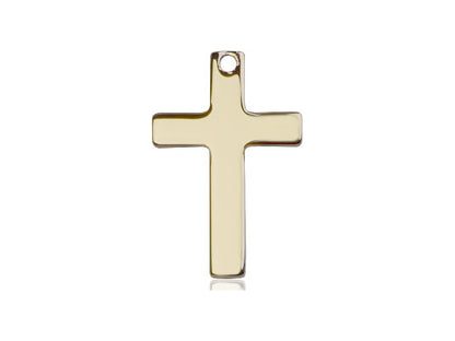 14kt Gold Filled Cross Pendant on a 18 inch Gold Filled Light Curb Chain - Unique Catholic Gifts