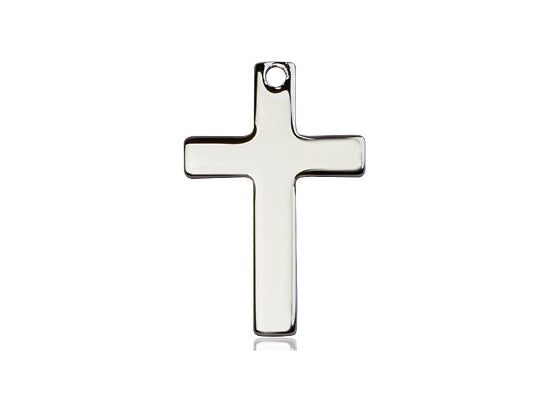 Sterling Silver Cross Pendant on a 18 inch Sterling Silver Light Curb Chain - Unique Catholic Gifts