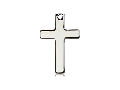 Sterling Silver Cross Pendant on a 18 inch Sterling Silver Light Curb Chain - Unique Catholic Gifts
