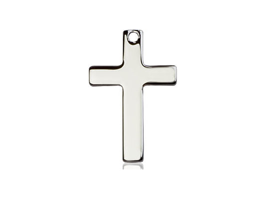 Sterling Silver Cross Pendant on a 18 inch Sterling Silver Light Curb Chain - Unique Catholic Gifts