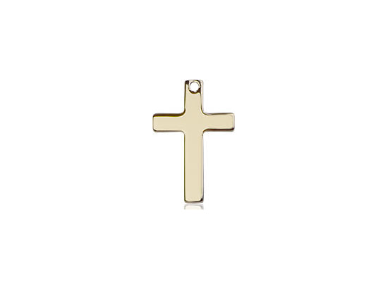 14kt Gold Filled Cross Pendant on a 18 inch Gold Filled Light Curb Chain - Unique Catholic Gifts
