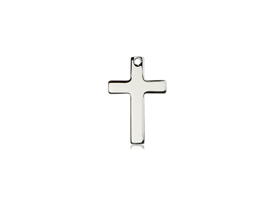 Sterling Silver Cross Pendant on a 18 inch Sterling Silver Light Curb Chain - Unique Catholic Gifts