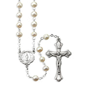 White Freshwater Pearl Bead Rosary - Unique Catholic Gifts