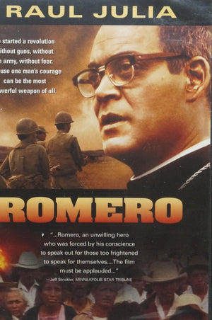 Romero  starring Raul Julia DVD - Unique Catholic Gifts