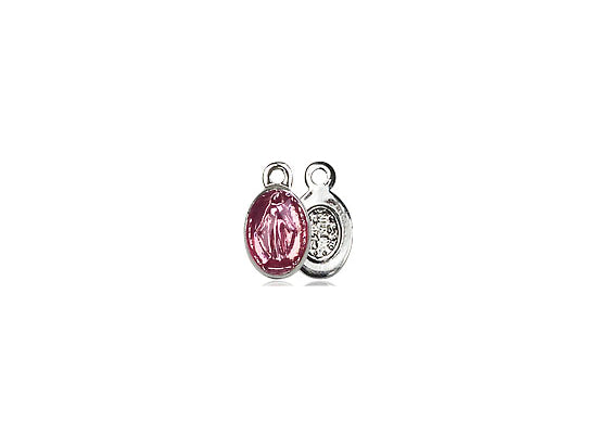 Sterling Silver Miraculous Pendant on a 18 inch Sterling Silver Light Curb Chain - Unique Catholic Gifts