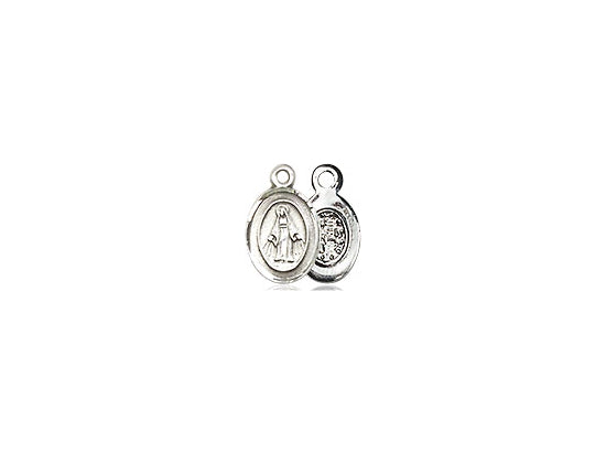 sterling Silver Miraculous Pendant on a 18 inch Sterling Silver Light Curb Chain - Unique Catholic Gifts