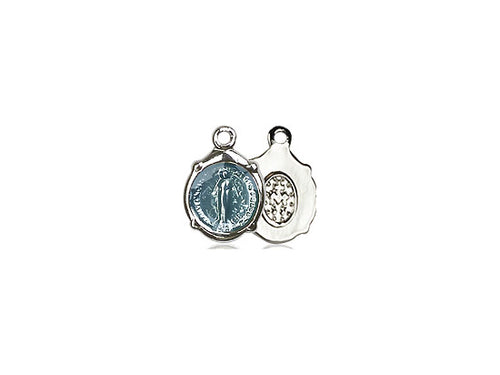 Sterling Silver Miraculous Pendant on a 18 inch Sterling Silver Light Curb Chain - Unique Catholic Gifts