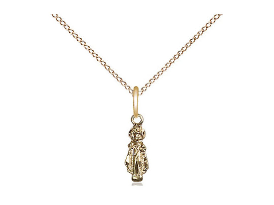 14kt Gold Filled Infant Pendant on a 18 inch Gold Filled Light Curb Chain - Unique Catholic Gifts